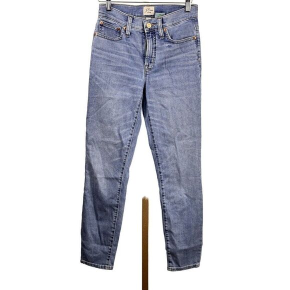 J. Crew 9" High-Rise Toothpick Skinny Jeans Light Rinse Sz 26 EUC - Picture 1 of 7